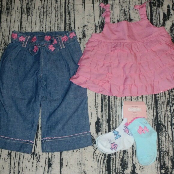 Gymboree Bubbly Baby 6-12 Month Socks Shirt Pants NWT - Picture 1 of 4